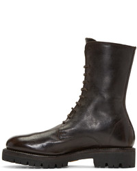 Bottes en cuir marron foncé Guidi