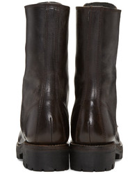 Bottes en cuir marron foncé Guidi