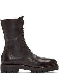 Bottes en cuir marron foncé Guidi