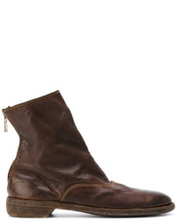 Bottes en cuir marron foncé Guidi