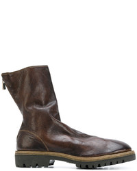 Bottes en cuir marron foncé Guidi