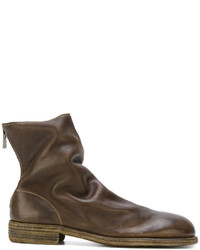 Bottes en cuir marron foncé Guidi