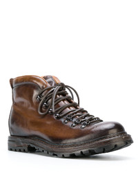 Bottes en cuir marron foncé Officine Creative