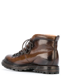 Bottes en cuir marron foncé Officine Creative