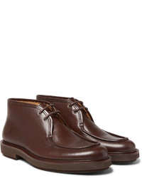 Bottes en cuir marron foncé A.P.C.