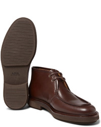 Bottes en cuir marron foncé A.P.C.