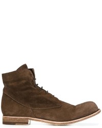 Bottes en cuir marron foncé Officine Creative