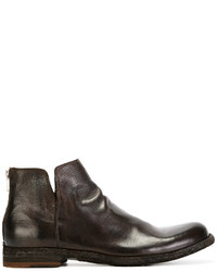 Bottes en cuir marron foncé Officine Creative