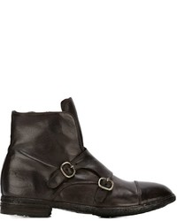 Bottes en cuir marron foncé Officine Creative