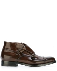 Bottes en cuir marron foncé Silvano Sassetti