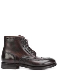 Bottes en cuir marron foncé Silvano Sassetti