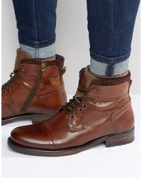 Bottes en cuir marron Dune