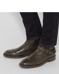 Bottes en cuir marron Belstaff