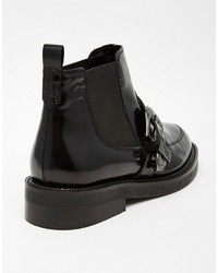 Bottes en cuir noires Asos