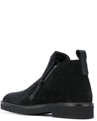 Bottes en cuir noires Giuseppe Zanotti Design