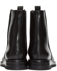 Bottes en cuir noires Calvin Klein Collection