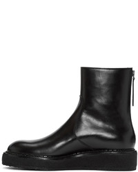 Bottes en cuir noires Jil Sander