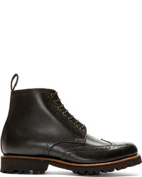 Bottes en cuir noires Grenson