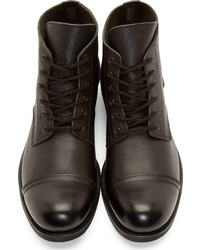 Bottes en cuir noires Yohji Yamamoto