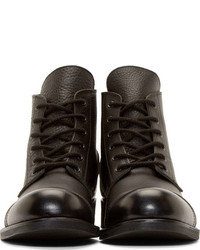 Bottes en cuir noires Yohji Yamamoto