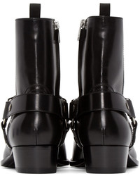 Bottes en cuir noires Saint Laurent