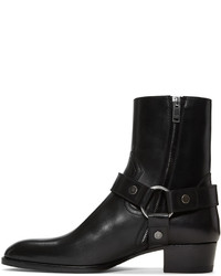 Bottes en cuir noires Saint Laurent