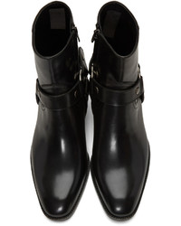 Bottes en cuir noires Saint Laurent