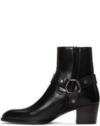 Bottes en cuir noires Saint Laurent