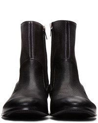 Bottes en cuir noires Alexander McQueen