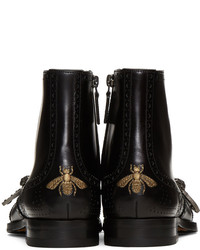 Bottes en cuir noires Gucci