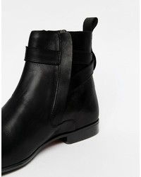 Bottes en cuir noires Asos