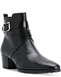 Bottes en cuir noires Tod's