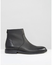 Bottes en cuir noires Boss Orange