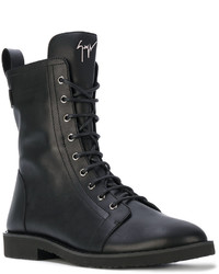 Bottes en cuir noires Giuseppe Zanotti Design