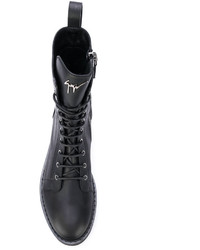 Bottes en cuir noires Giuseppe Zanotti Design