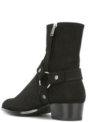 Bottes en cuir noires Saint Laurent