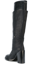 Bottes en cuir noires MM6 MAISON MARGIELA