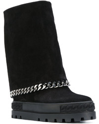 Bottes en cuir noires Casadei