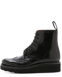 Bottes en cuir noires Grenson