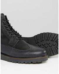 Bottes en cuir noires Fred Perry