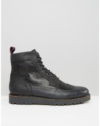 Bottes en cuir noires Fred Perry