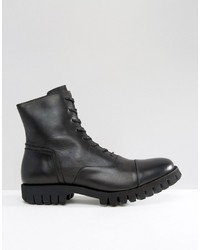 Bottes en cuir noires Selected