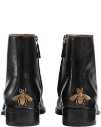 Bottes en cuir noires Gucci