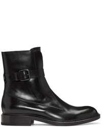 Bottes en cuir noires Jil Sander