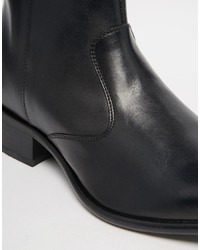 Bottes en cuir noires Base London