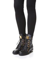 Bottes en cuir noires Giuseppe Zanotti