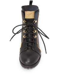 Bottes en cuir noires Giuseppe Zanotti