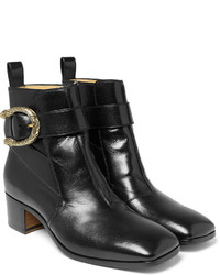 Bottes en cuir noires Gucci