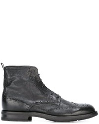 Bottes en cuir noires Pantanetti