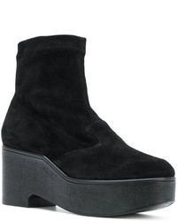 Bottes en cuir noires Robert Clergerie